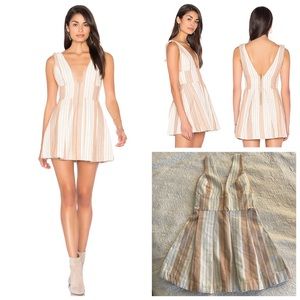 MAJORELLE Agave Dress in Woven Stripe.